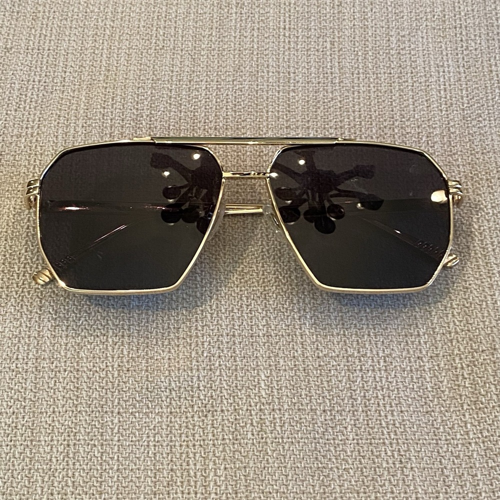SOJOS Square Aviator Polarized Sunglasses SJ1161 C5 Gold UV400 60-14-145